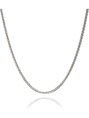 buğrahayalin 925 Ayar Gümüş Spiga 60 Zincir Kolye 3.2 mm Kalınlık, Minimalist Erkek Tasarım, Hediye Kutulu