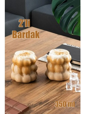 Homea 2'li Isıya Dayanıklı Borosilikat Boncuk Şekilli Bardak | Kahve ve Sunum Bardağı