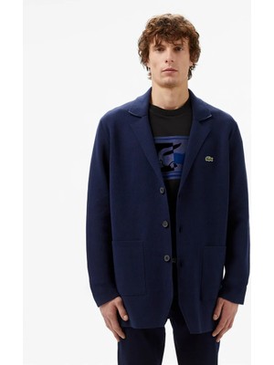 Lacoste Erkek Classic Fit V Yaka Lacivert Hırka
