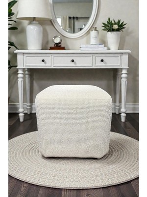 Visionario Kare Puf BLOCK – Bukle Şönil Kumaş Dekoratif Oturma Pufu