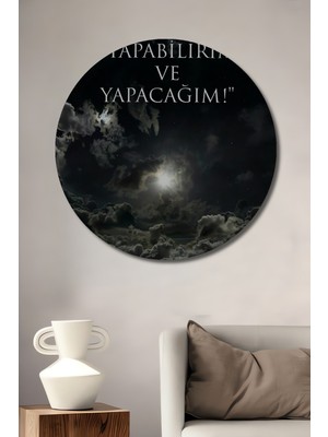 Teona Ahşap İçindeki Gücü Uyandır Ahşap Dekoratif Tablo Yuvarlak Duvar Tablosu