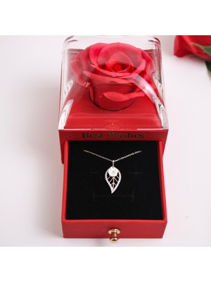 Trend Robo Çiçekli Yaprak Gümüş Kolye |  925 Ayar Gümüş Kolye ve Şık Hediye Kutusu