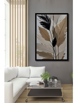 Teona Ahşap Büyük Yaprak Kanvas Ev,Antre,Salon,Ofis,Mutfak,Yatak Odası Tablo