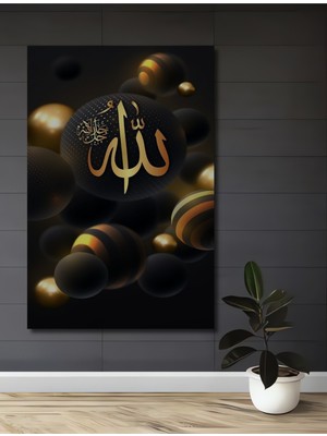 Teona Ahşap Altın Yaldızlı Allah Lafzı Modern Sanat Ahşap Dekoratif Ev,antre,salon,ofis,mutfak,yatak Odası Tablo