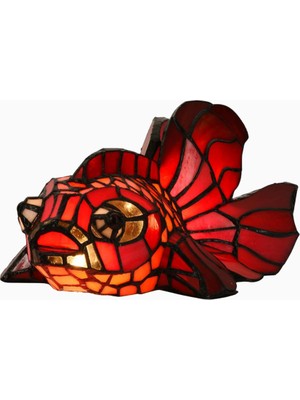Bieye L30827 El Yapımı Goldfish Tiffany Style Vitray Dekoratif Gece Lambası