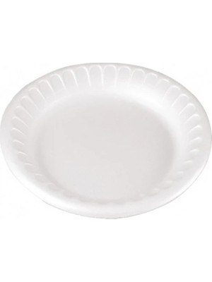 Anı Plastik Yuvarlak Köpük Tabak 17 cm 100'LÜ Beyaz Renkli Pratik Parti Malzemesi
