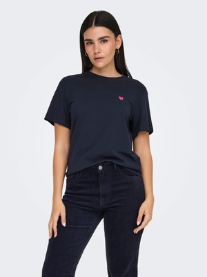 Only Kadın Jdy Bisiklet Yaka Kalp Logolu T-Shirt - 15298612