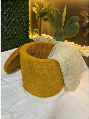 Eda Hacıoğlu Edam Bedding Group Teddy Kumaşlı Sandıklı Yuvarlak Puf
