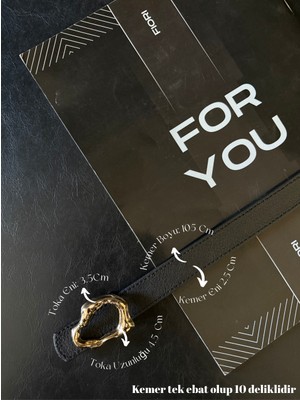 Fiori Tasarım Çubuk Toka Ince Kadın Kemeri, Ceket Kemeri, Gömlek Kemeri, Elbise Kemeri