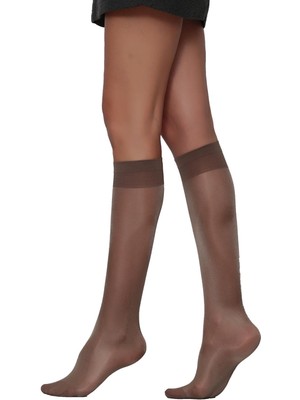 & Daymod Venüs 40 Parlak Orta Kalın Vizon Rengi 3 Çift Diz Altı Çorap