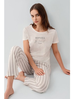 Pierre Cardin Kadın Krem Pijama Takım