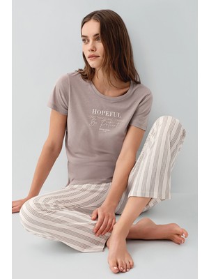 Pierre Cardin Kadın Kahverengi Pijama Takım