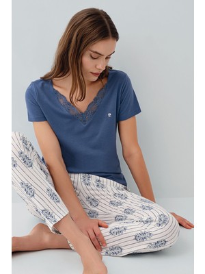 Pierre Cardin Kadın Lacivert Pijama Takım