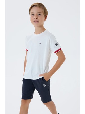 U.s. Polo Assn. Erkek Çocuk Beyaz Bermuda Takım Hafif Kumaş ile Yazlık Rahatlık