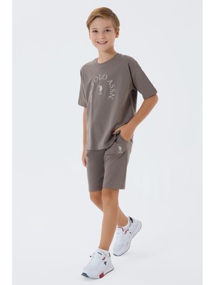 U.S. Polo Assn. U.S. Polo Assn Erkek Çocuk  2 li Bermuda T-şhirt Takım Koyu Vizon