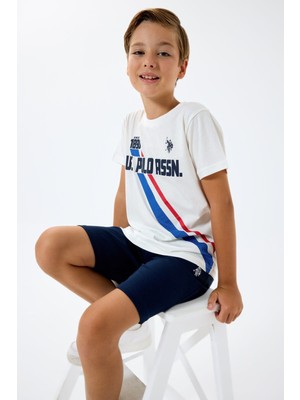 U.s. Polo Assn. Erkek Çocuk Beyaz Bermuda Takım