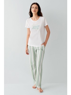 Arnetta Kadın Beyaz Pijama Takım