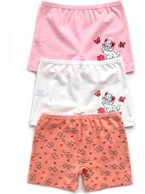 Öts Kız Çocuk Boxer 3'lü Baskılı (%96 Pamuk - %4 Elastan)