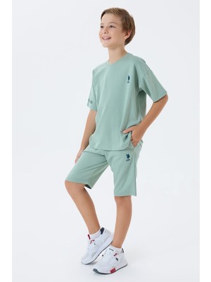 U.S. Polo Assn. U.S. Polo Assn Erkek Çocuk  2 li Bermuda T-şhirt Takım Yeşil