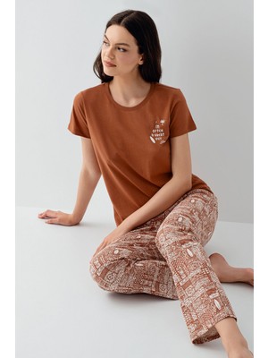 Arnetta Kadın Kahverengi Pijama Takım