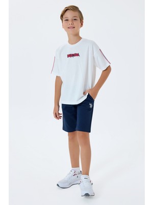 U.S. Polo Assn. Erkek Çocuk Beyaz Bermuda Takım US2402-C-V2