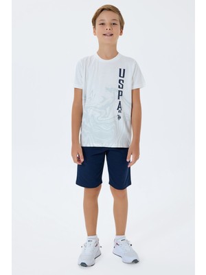 U.s. Polo Assn. Erkek Çocuk Beyaz Bermuda Takım