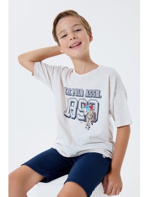 U.s. Polo Assn. Erkek Çocuk Beyaz Bermuda Takım