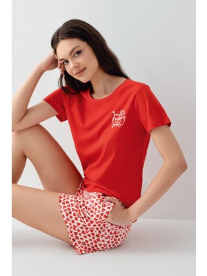 Arnetta Kadın Kırmızı Şort Takım