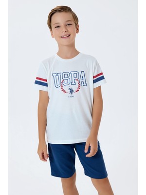 U.S. Polo Assn. U.S. Polo Assn Erkek Çocuk  2 li Bermuda T-şhirt Takım Beyaz
