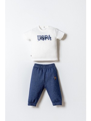 U.S. Polo Assn Erkek Bebek  2 li T-şhirt Takım Beyaz