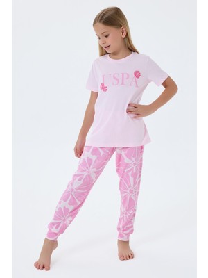 U.s. Polo Assn. Kız Çocuk Pembe Pijama Takım