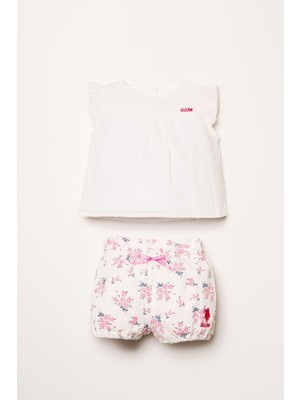 U.S. POLO ASSN U.s Polo Assn. Kız Bebek Beyaz Şort Takım
