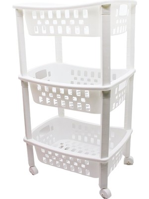 Selfbuysell 3 Katlı Sepet Düzenleyici  - Raf Ünitesi Tekerlekli 400X295X700MM (5324)