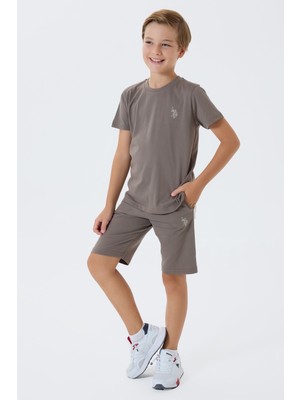 U.s. Polo Assn. Erkek Çocuk Kahverengi Bermuda Takım