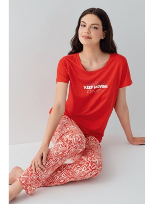 Arnetta Kadın Kırmızı Pijama Takım
