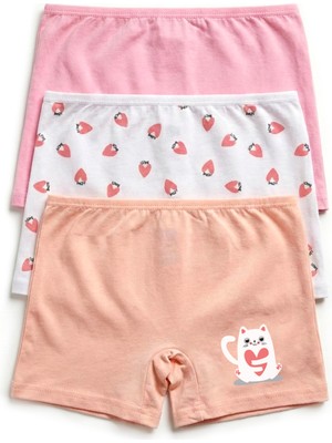Öts Kız Çocuk Boxer 3'lü Baskılı (%96 Pamuk - %4 Elastan)