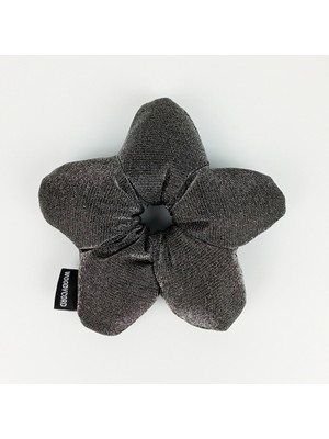 Woodycord El Yapımı Elyaf Dolgulu Scrunchie Topuz Tokası Gümüş Işıltılı Zırh Serisi