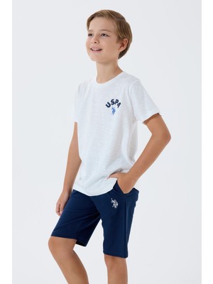U.s. Polo Assn. Erkek Çocuk Beyaz Bermuda Takım