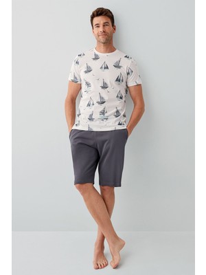 Arnetta Erkek Beyaz Bermuda Takım