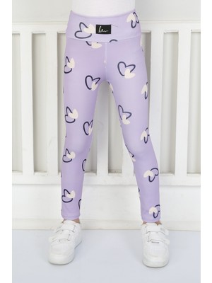 buğrahayalin Şardonsuz Fitilli Kumaş Baskılı Kız Çocuk Günlük Tayt