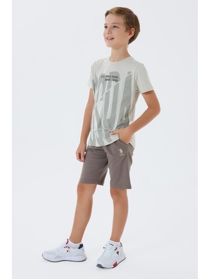 U.s. Polo Assn. Erkek Çocuk Kahverengi Bermuda Takım