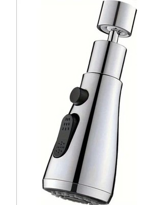 Selfbuysell 360 Derece Dönebilen- 3 Mod  Krom Yağmur Püskürtme Borulu Kubar Musluk Ucu  (5324)