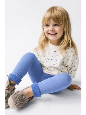 Katia & Bony İçi Havlu Çocuk Tayt Mavi Melanj