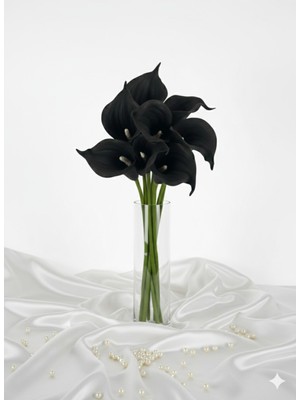 Yasima 1 Adet 8li Siyah Gala Ev Vazo Dekor Gelin Süsü