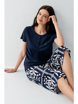 Arnetta Kadın Lacivert Kapri Takım