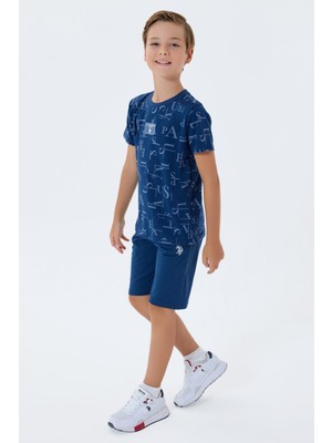 U.S. Polo Assn. U.S. Polo Assn Erkek Çocuk  2 li Bermuda T-şhirt Takım Koyu İndigo