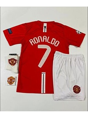 Breathless Manchesterr/unitedd Moskova 2008 Sezonu Cristiano Ronaldo Çocuk Forması 3'lü Set (Red-Armalı)