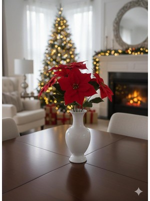 Yasima Yapay 5 Dallı Kırmızı Yıldız Çiçeği