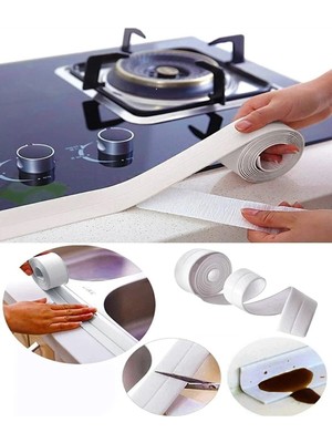 Tasarım Evi Su Sızdırmaz Banyo Duşakabin Küvet Kenar Mutfak Lavabo Ocak Izolasyon Bandı 3.2 mt Beyaz