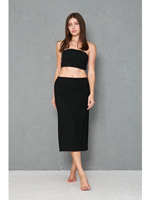 Lantliv Viskon Kumaş Diz Altı Etek Uzun Astar, Etek Kombinezon, Tesettür Etek Elbise Astar, Jüpon Etek Astar